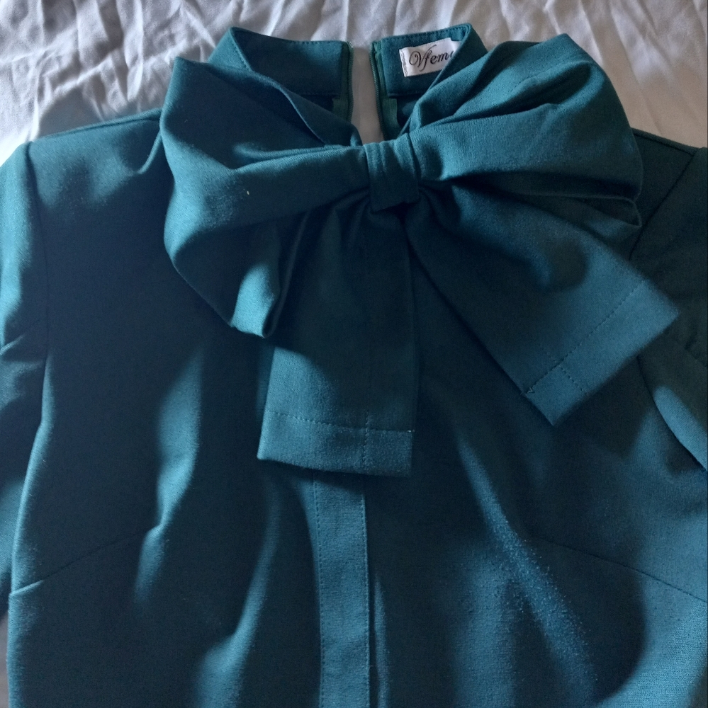 Vfemage teal dress